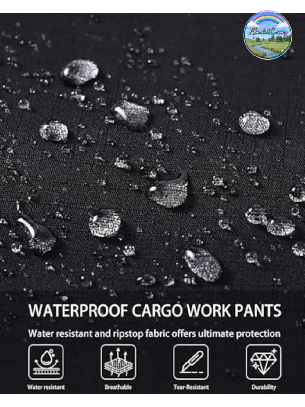 Men's Ripstop Waterproof Cargo Pants with 7 Pockets Tactical Hiking Work